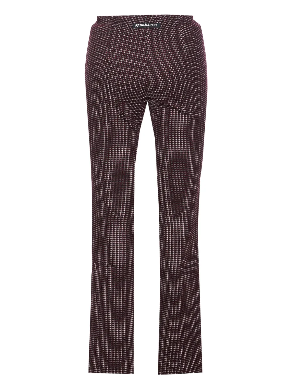 Patrizia Pepe geometric-pattern zip-detail trousers Rood
