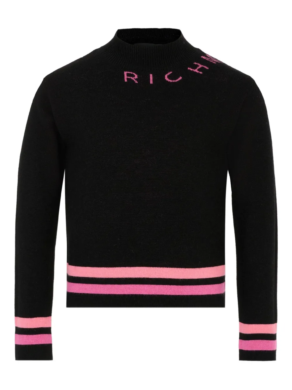 John Richmond Junior Geribbelde top met logodetail Zwart