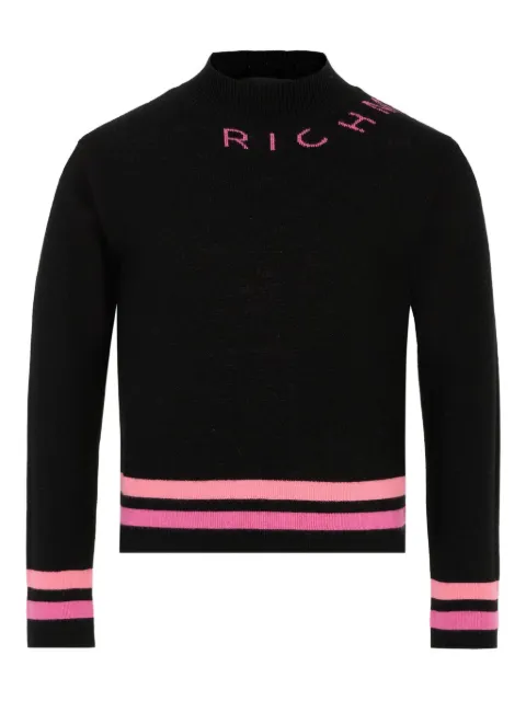 John Richmond Junior logo-detail ribbed top