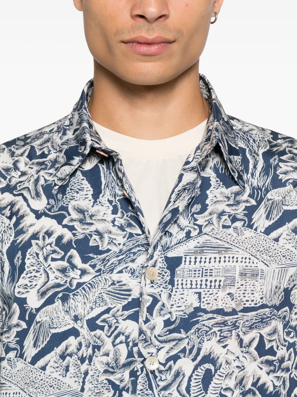 PS Paul Smith Overhemd met print Blauw