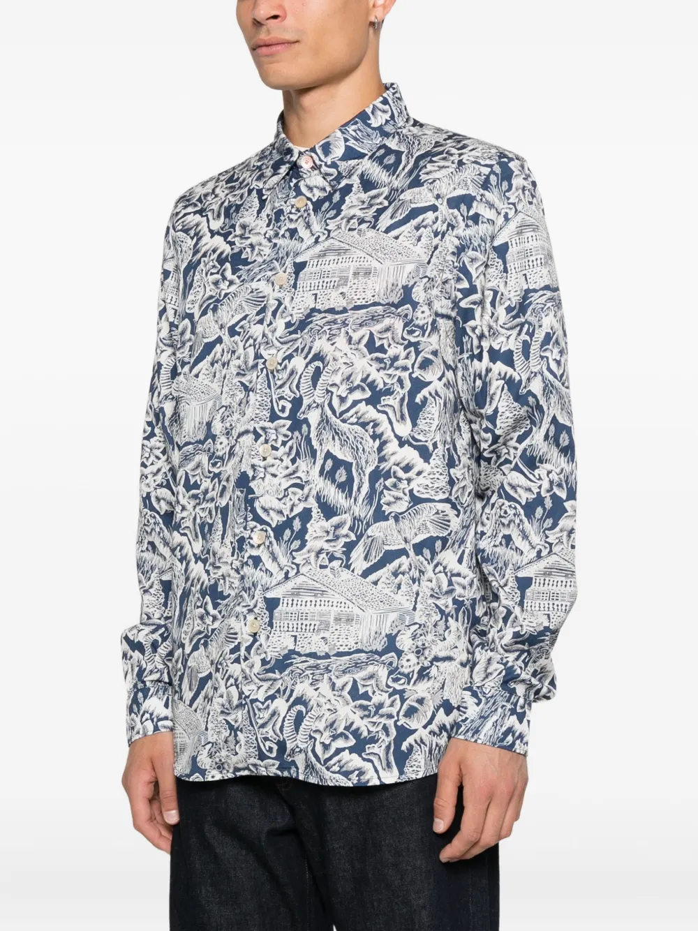 PS Paul Smith Overhemd met print Blauw