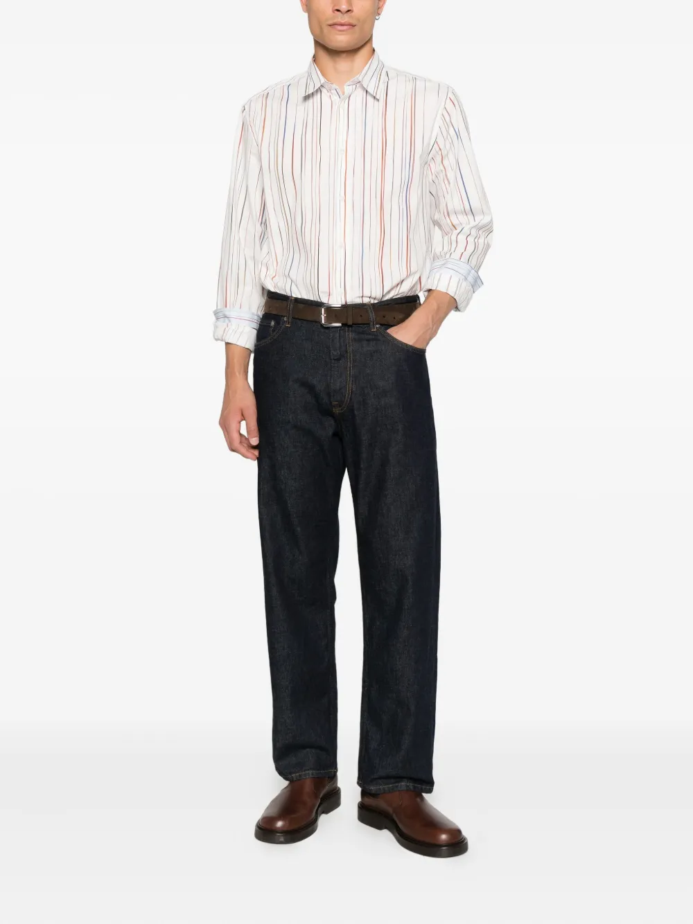 Paul Smith Signature katoenen overhemd met krijtstreep - Wit