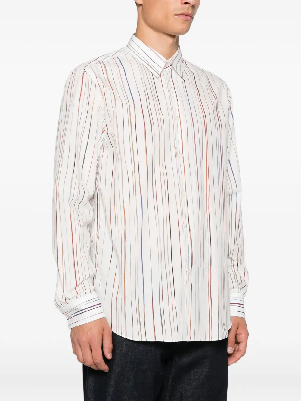 Paul Smith Signature katoenen overhemd met krijtstreep Wit
