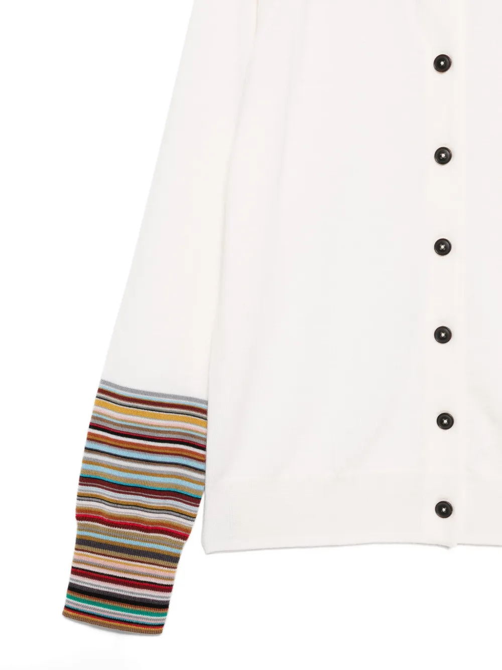 Paul Smith Signature Stripe-trim Cardigan In Metallic