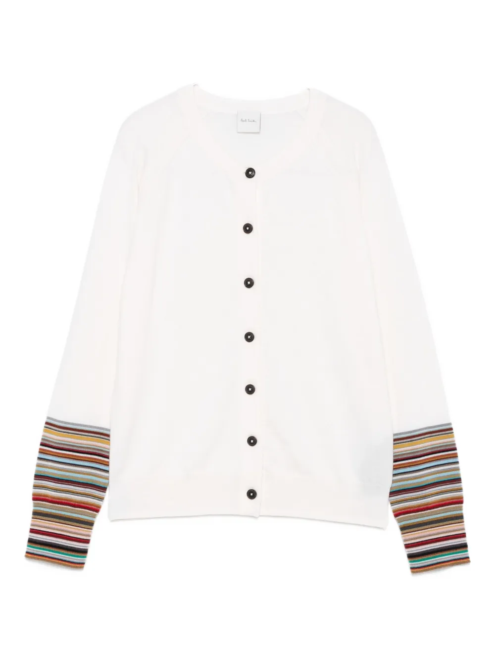 Paul Smith Signature Stripe-trim Cardigan In Metallic