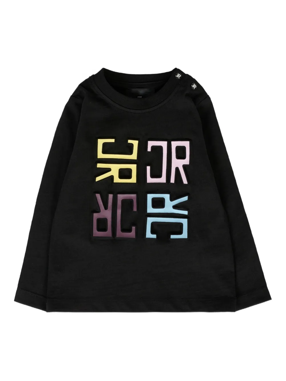 John Richmond Junior Top met logo en lange mouwen Zwart