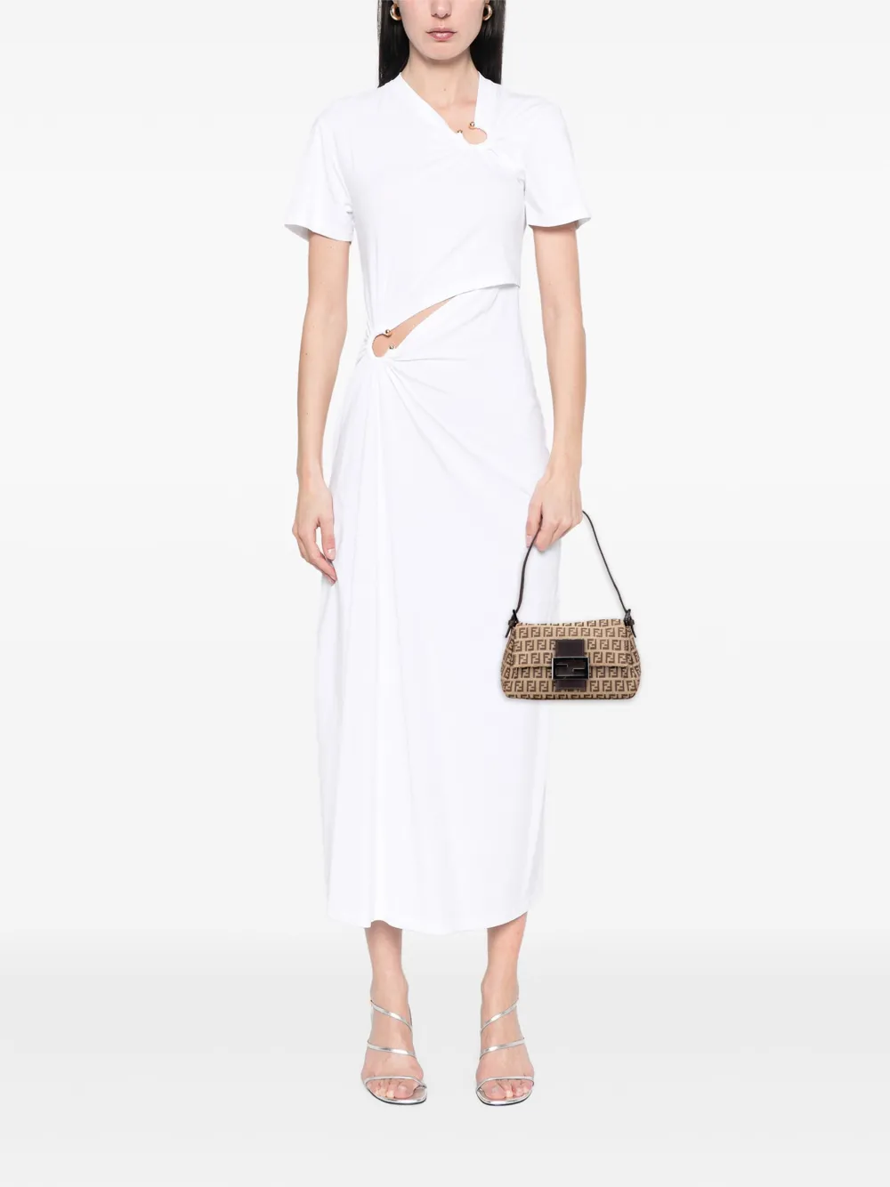 Pre-owned Fendi 2000-2010 Mini Zucchino Canvas Mamma Forever Shoulder Bag