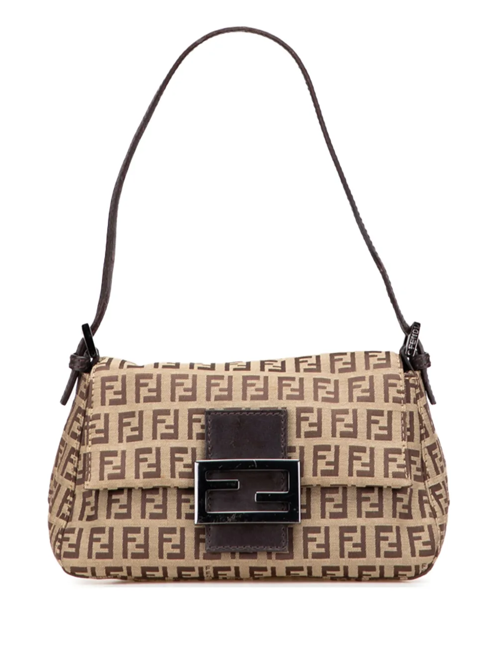 Pre-owned Fendi 2000-2010 Mini Zucchino Canvas Mamma Forever Shoulder Bag