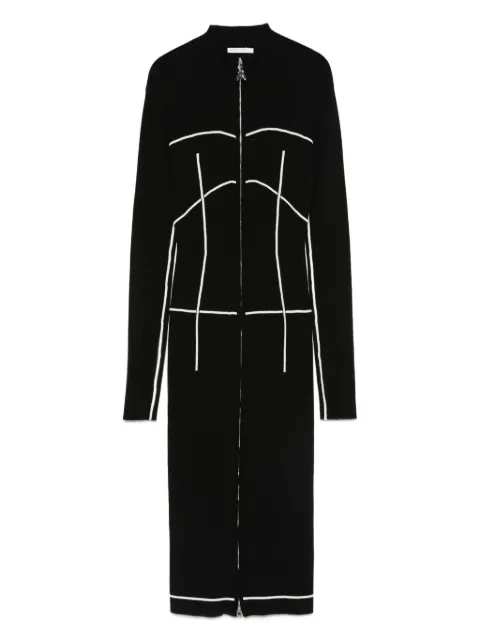 Patrizia Pepe zip-front contrast-knit dress