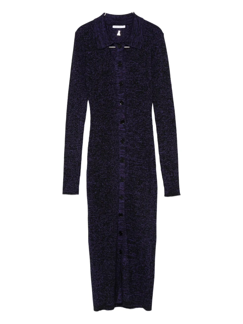 Patrizia Pepe Polo-neck Knitted Midi Dress In Purple