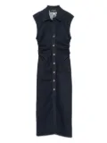 Patrizia Pepe sleeveless button-front denim dress - Blue