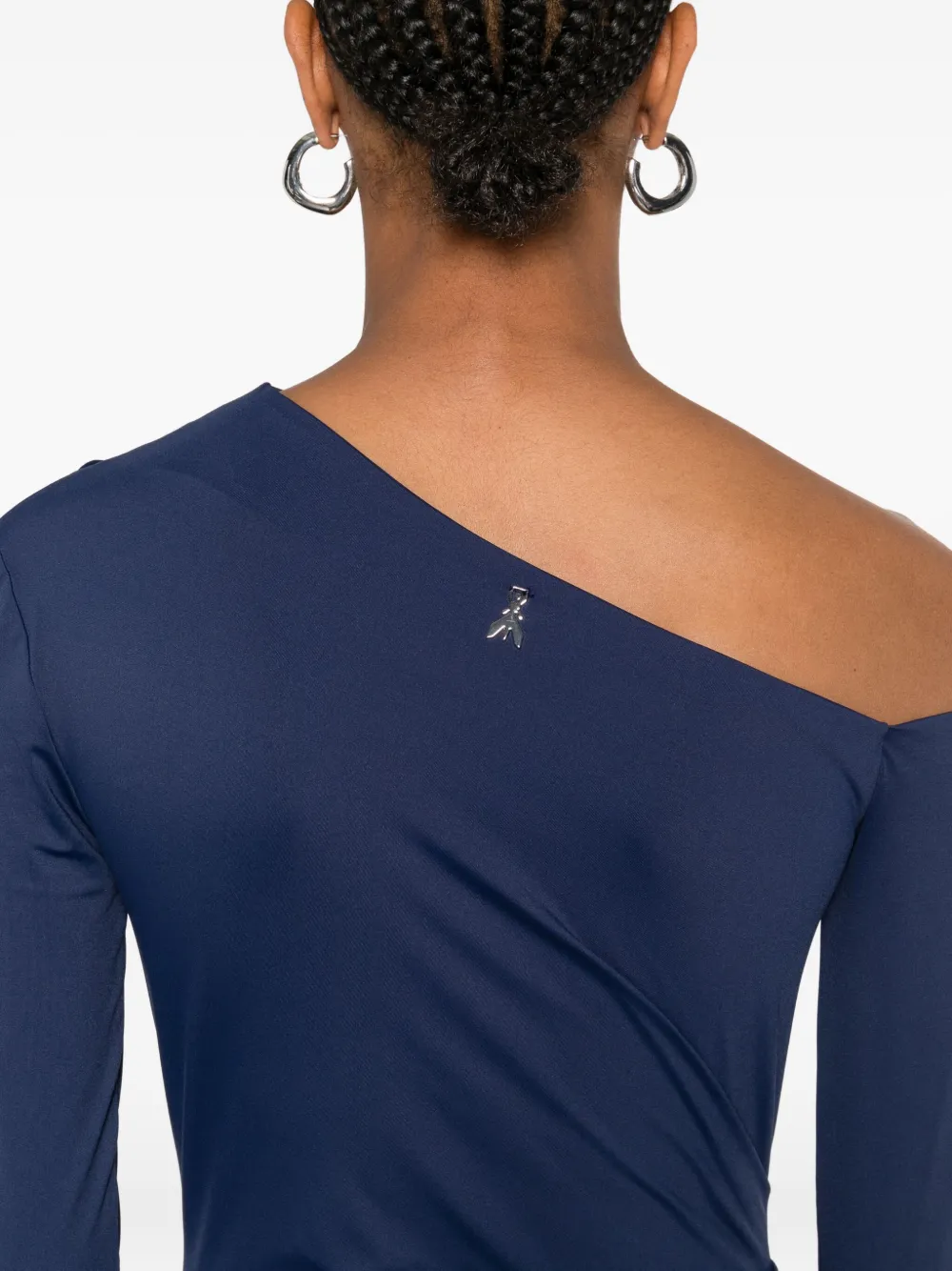 Patrizia Pepe Midi-jurk met asymmetrische hals Blauw