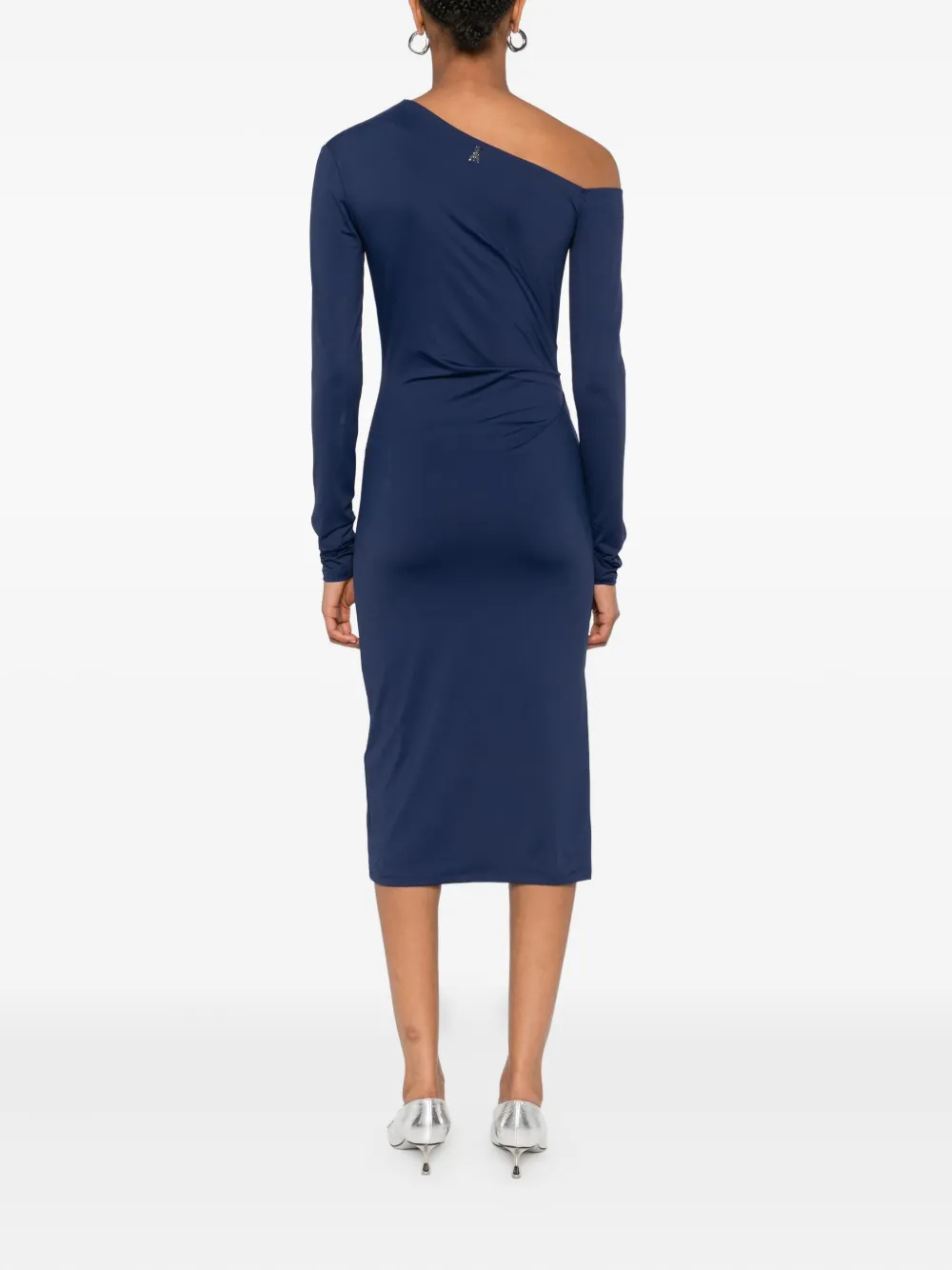 Patrizia Pepe Midi-jurk met asymmetrische hals Blauw
