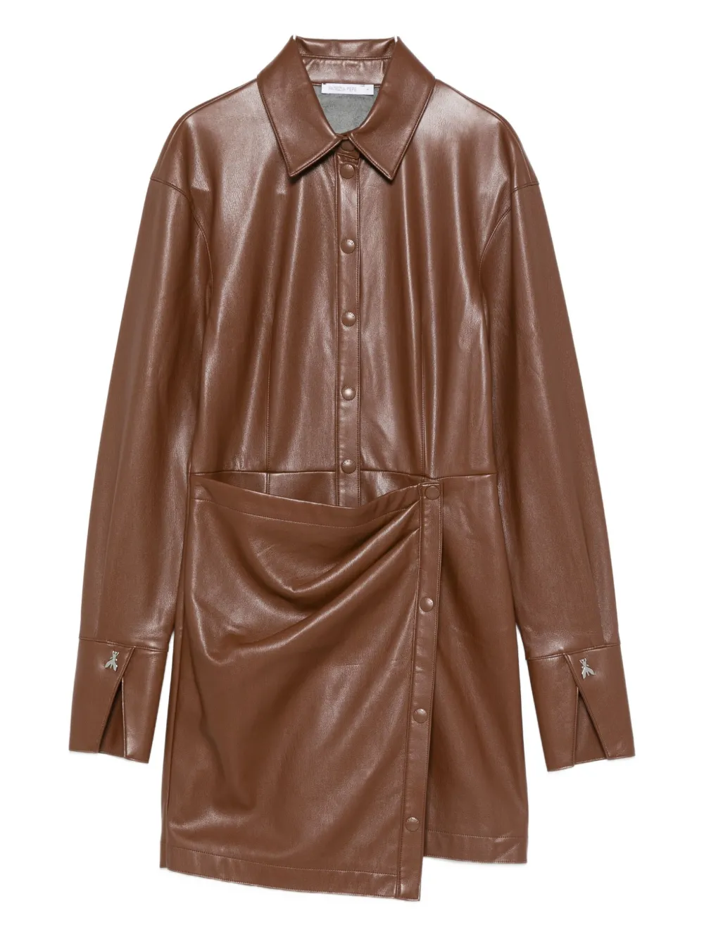 Patrizia Pepe wrap-skirt shirt dress - Marrone