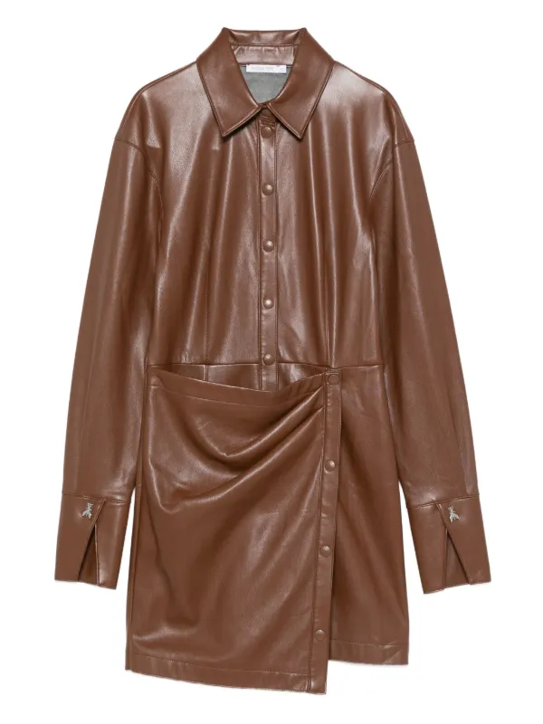 Patrizia Pepe Wrap-skirt Shirt Dress - Brown