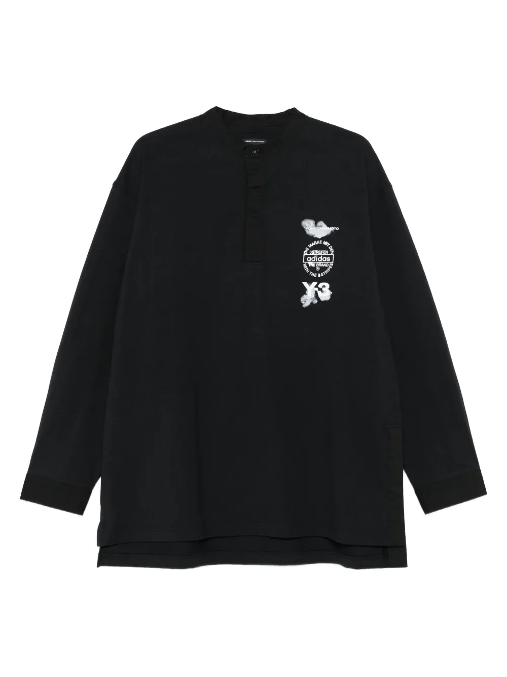 Y-3 Poloshirt met lange mouwen Zwart