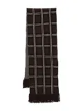 ERMANNO FIRENZE checked fringe scarf - Brown