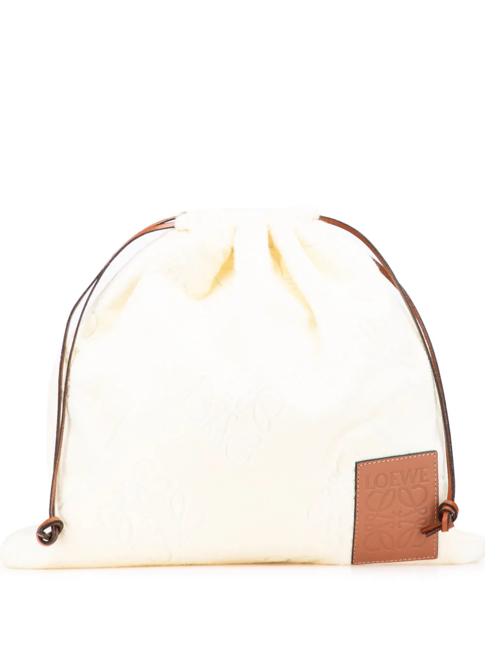 Loewe Pre-Owned 2023 Paulas Ibiza Anagram Towelling Drawstring pouch | Brown | Image 1