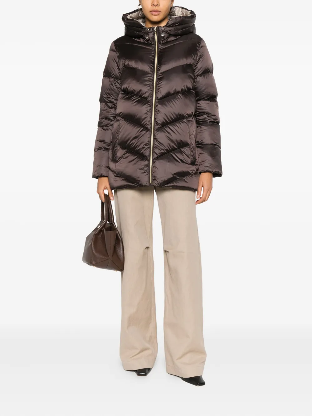 Marella Ecuador Hooded Zip Jacket In Brown