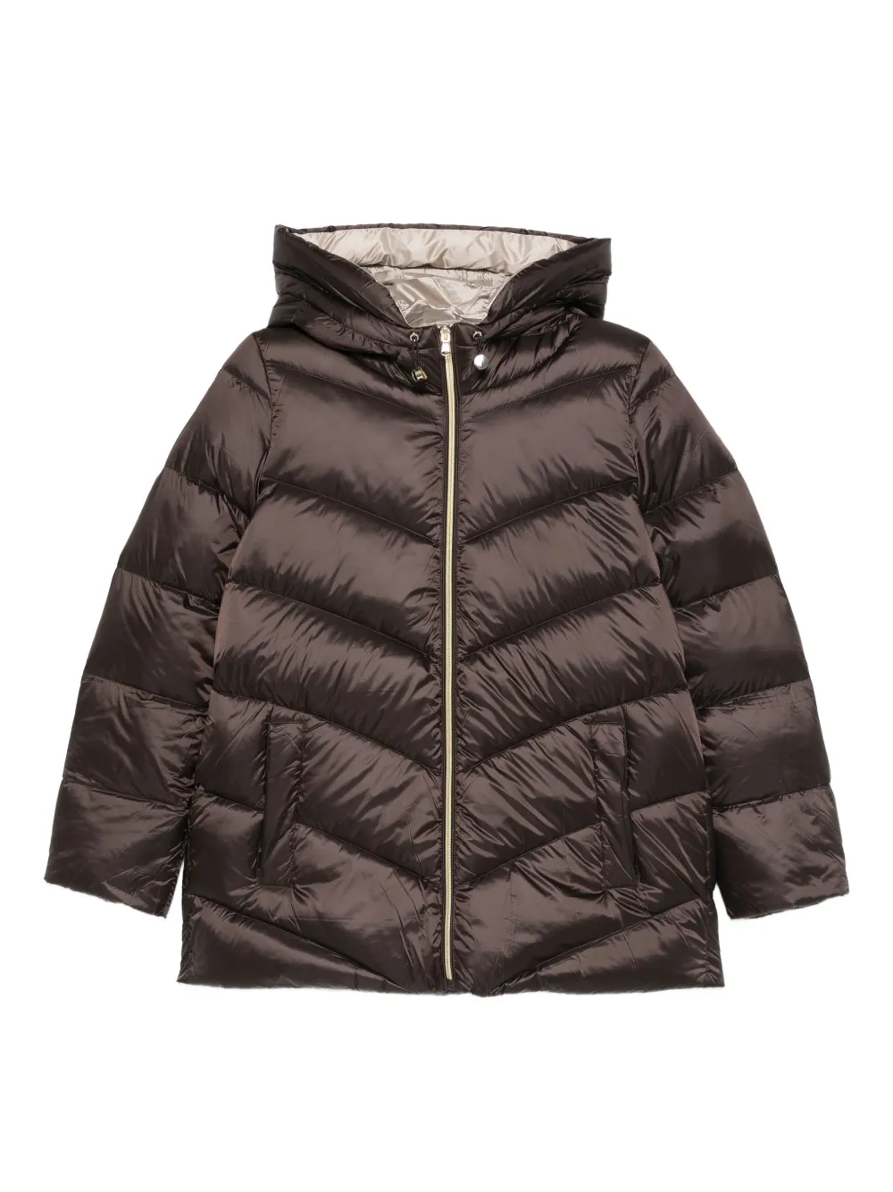 Marella Ecuador hooded zip jacket - Marrone