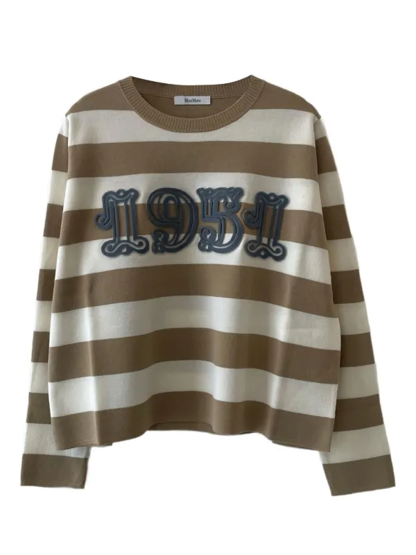 MaxMara ストライプ 長袖セーター　M Max Mara ストライプ セーター | ホワイト | FARFETCH JP