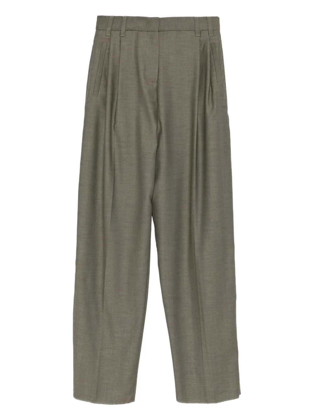 pleated-pocket trousers