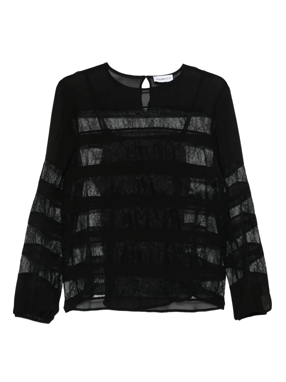 Marella Piquet lace blouse - Nero