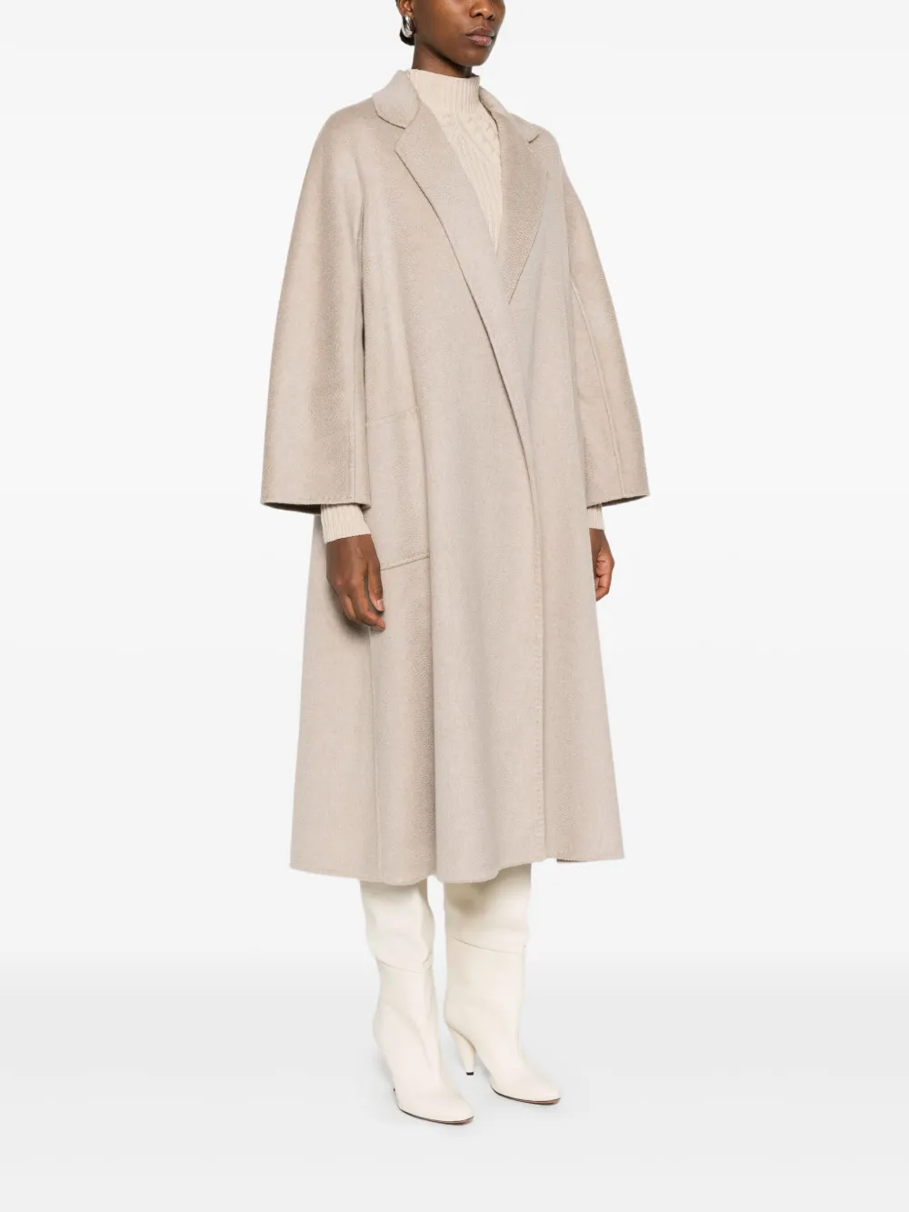 Max Mara Belted Trench Coat In Neutral