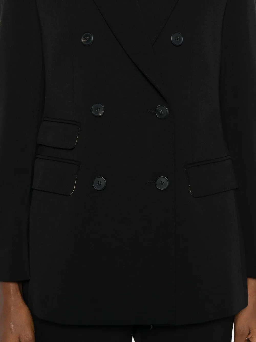 Max Mara Double-breasted Blazer In Black