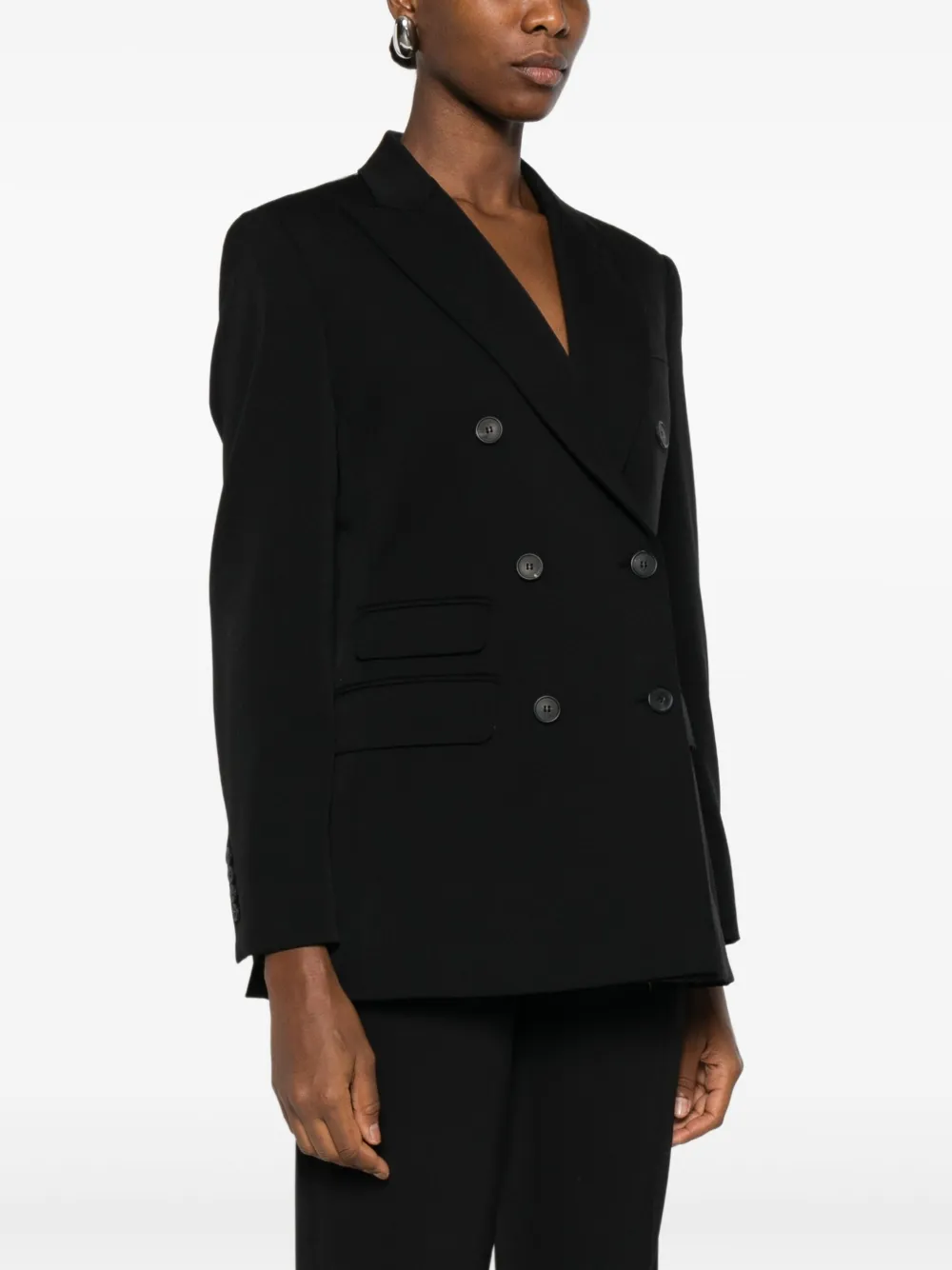 Max Mara Double-breasted Blazer In Black