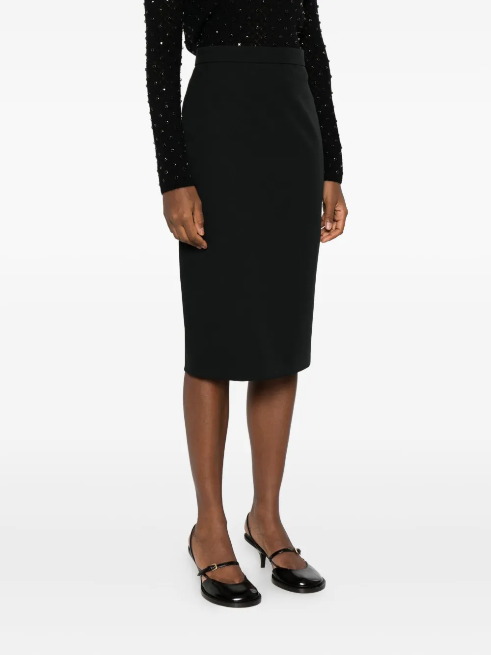Max Mara Stretch Fabric Sheath Dress In Black
