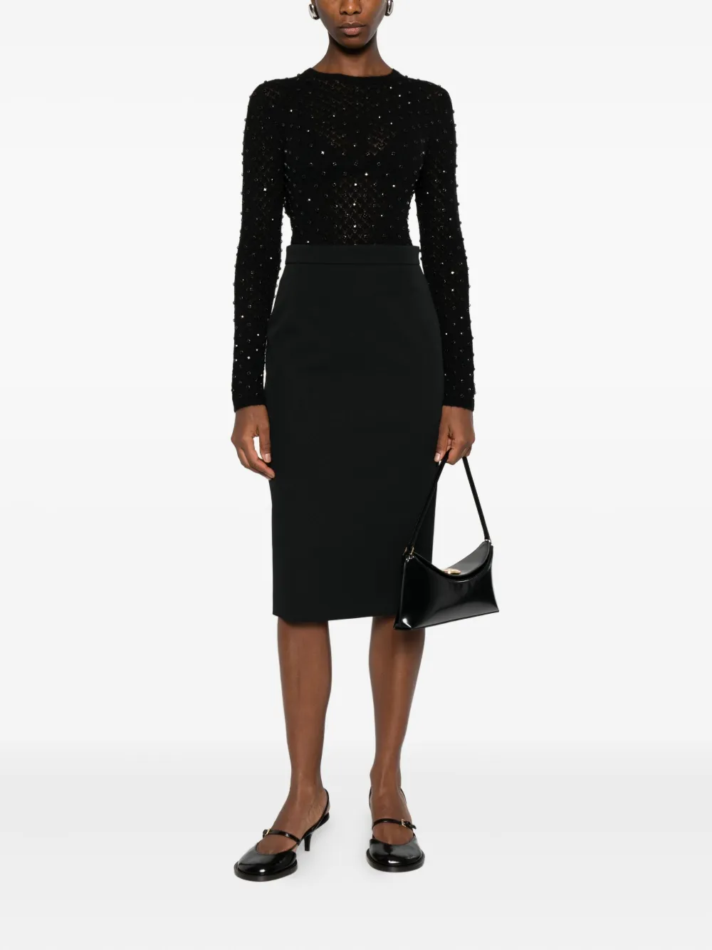 Max Mara High waist kokerrok - Zwart