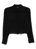 Marella sheer-panel collared shirt - Black