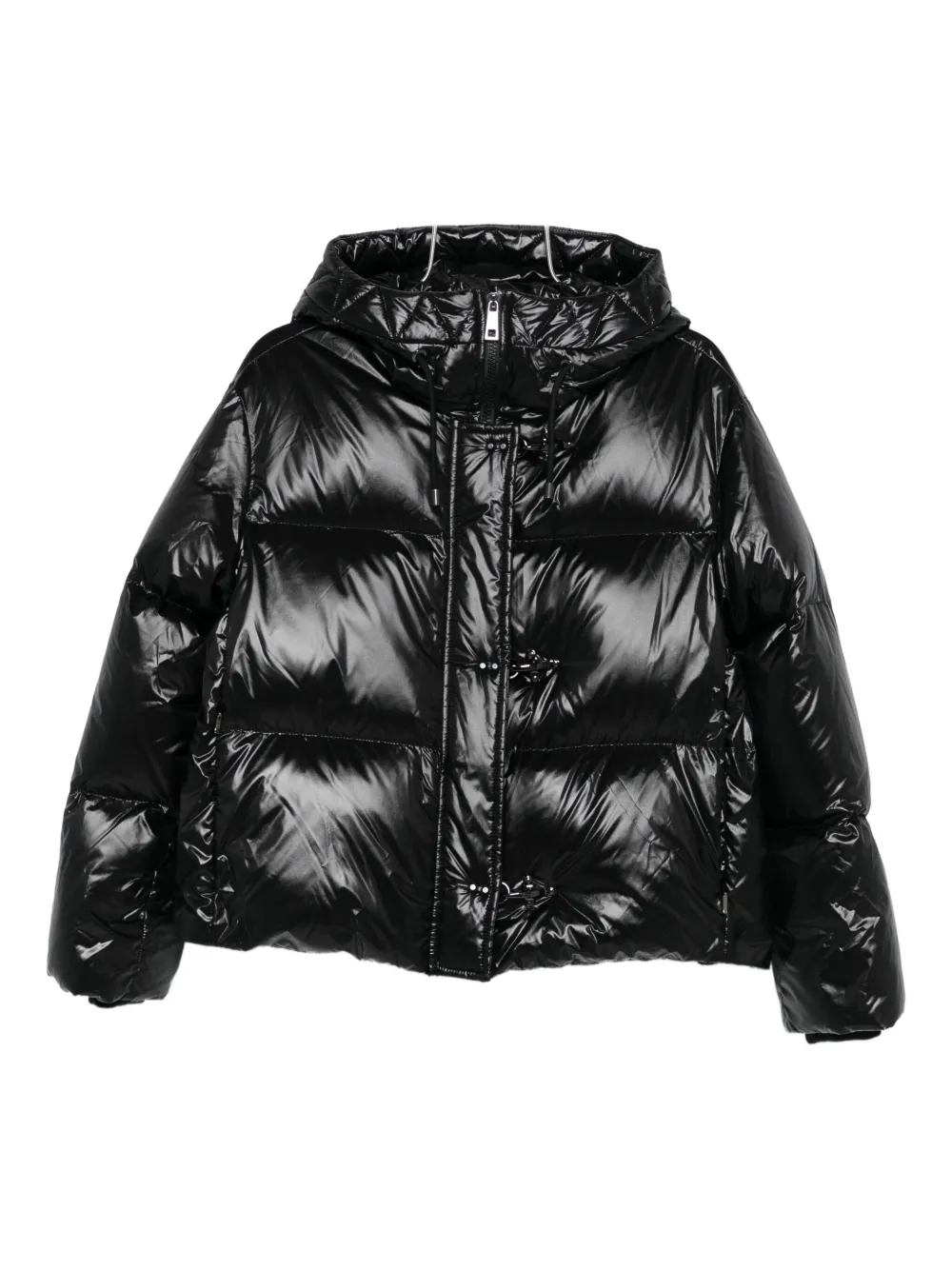Fay Hooded Puffer Jacket In Black