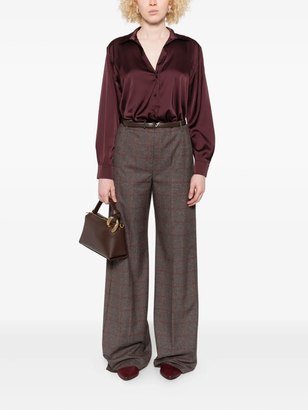 Marella satin button-down shirt - Rood