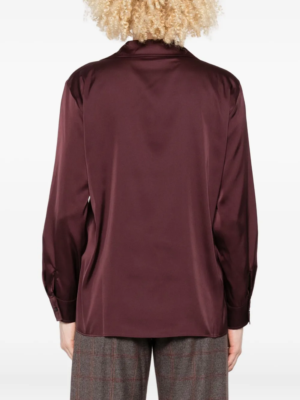 Marella satin button-down shirt Rood