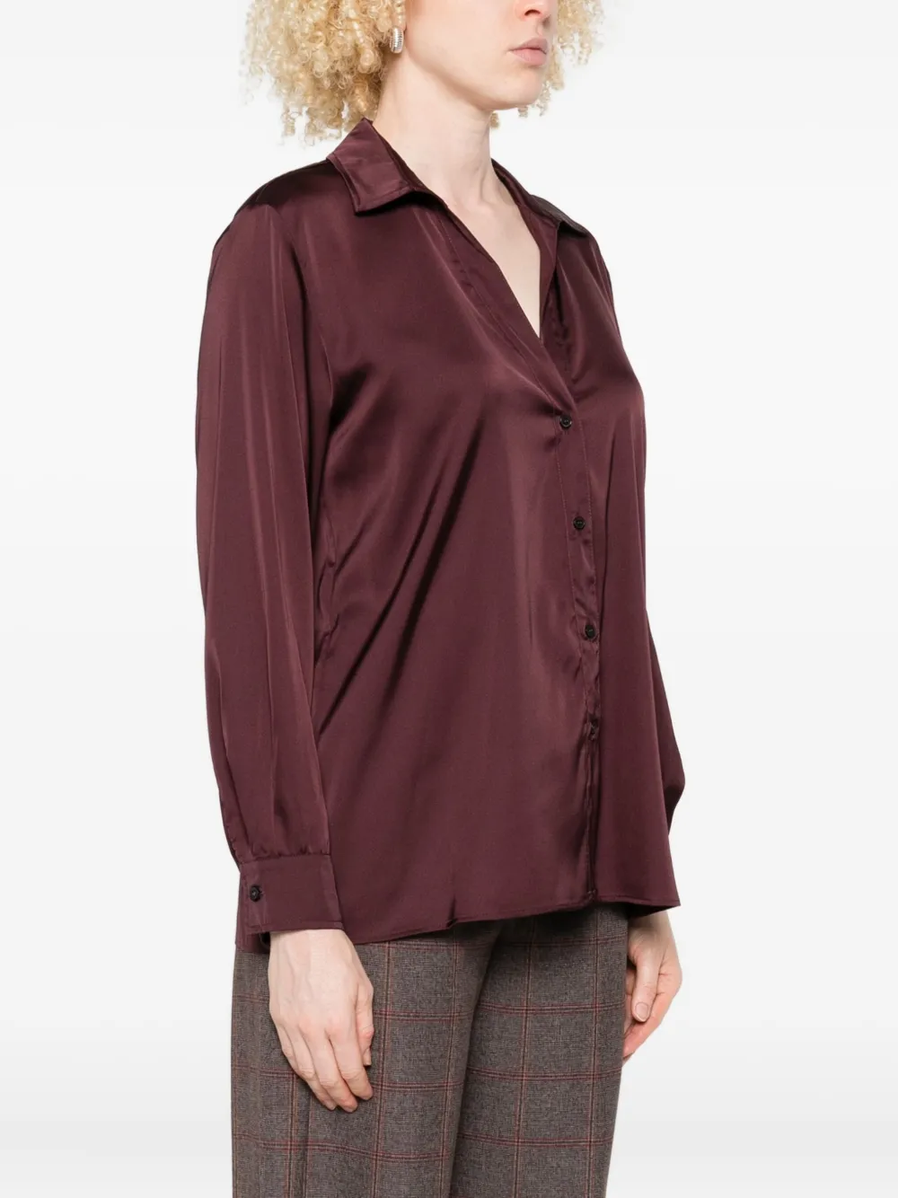Marella satin button-down shirt Rood