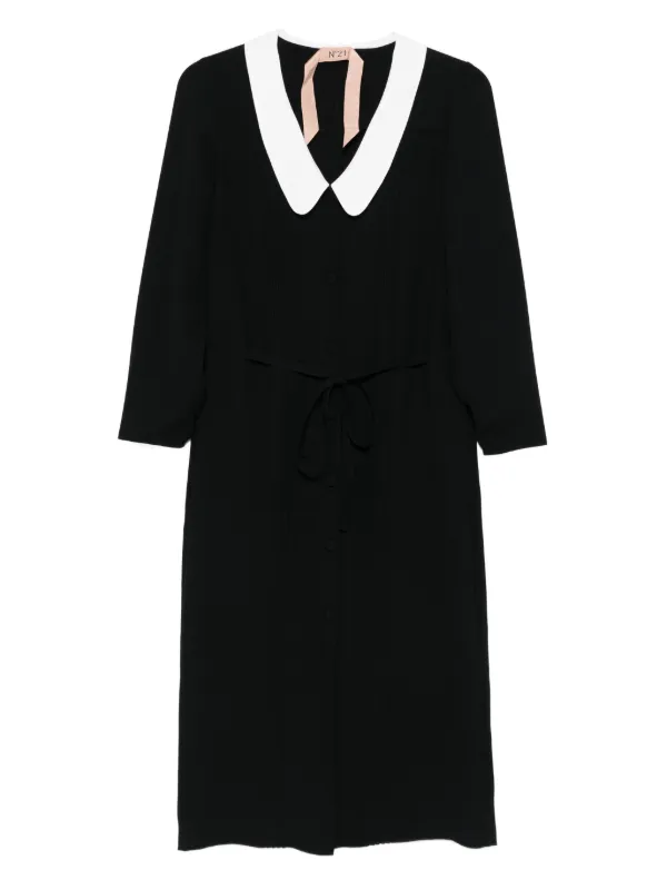 black and white peter pan collar dress Vintage 1970s Mod & Check Mini Small-medium dress for girls Sandro - Black & White