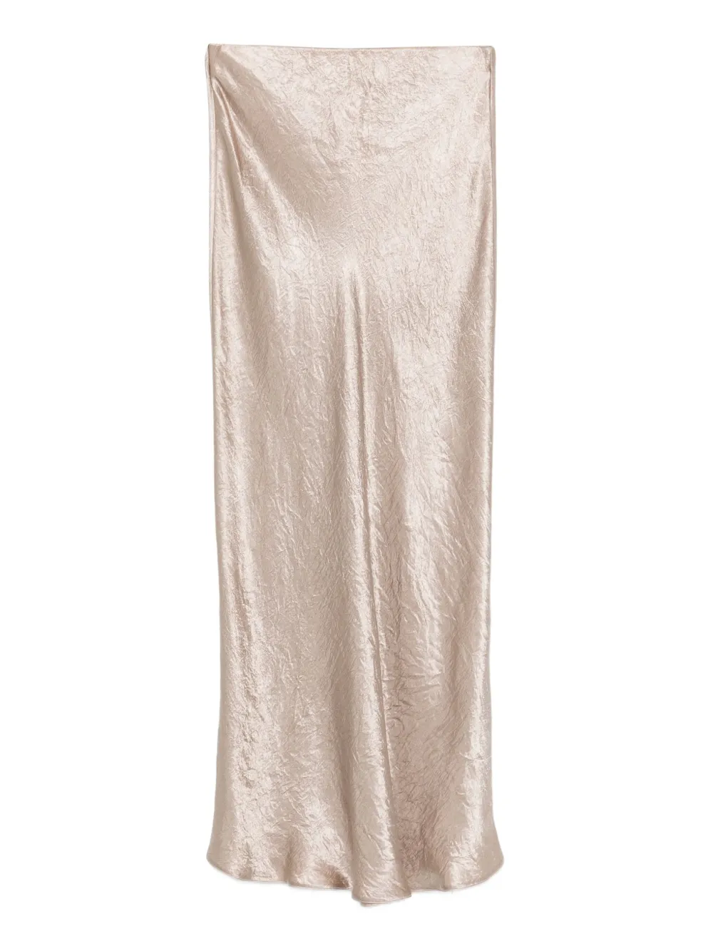 ruffled satin midi skirt
