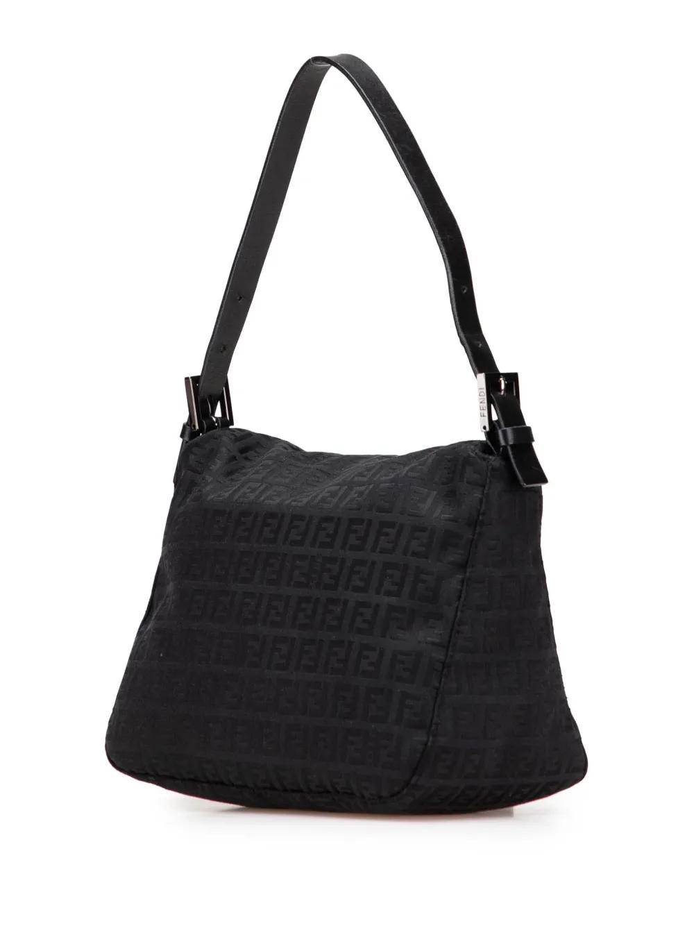 Pre-owned Fendi 2000-2010 Zucchino Canvas Double Flap Mamma Shoulder Bag