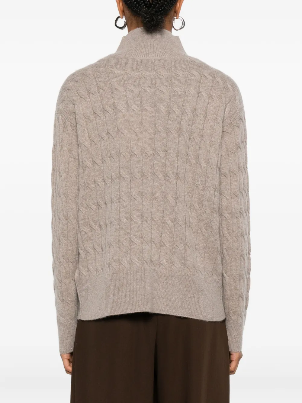 Marella cable-knit mock-neck sweater Beige