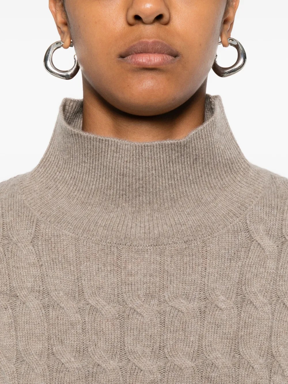 Marella cable-knit mock-neck sweater Beige