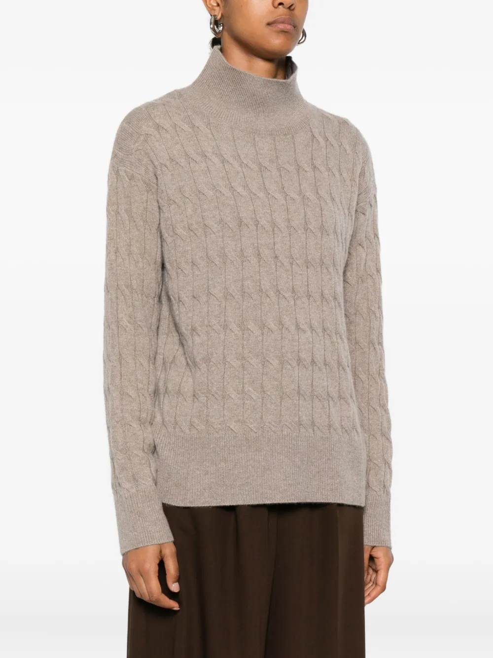 Marella cable-knit mock-neck sweater Beige