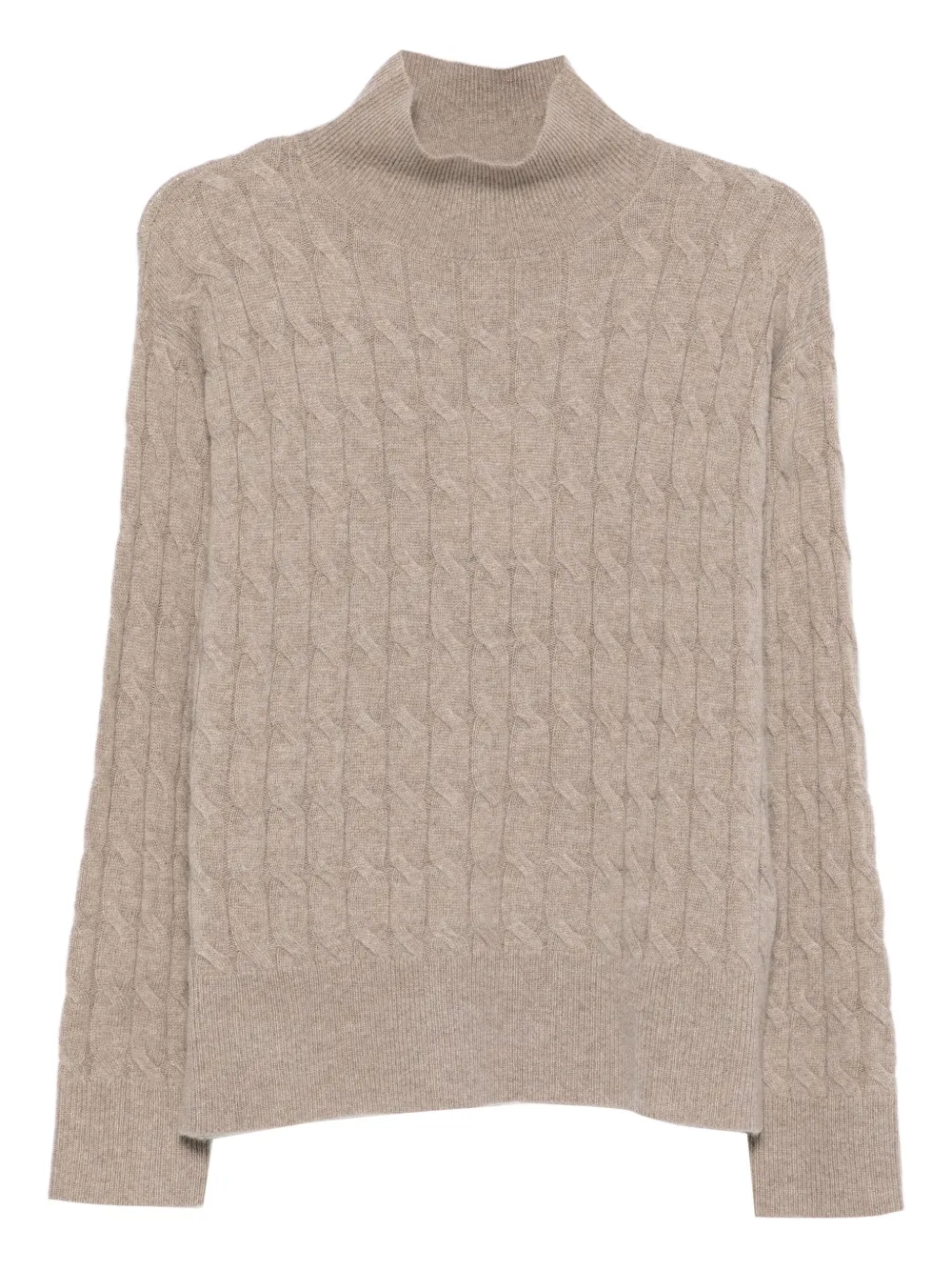 Marella cable-knit mock-neck sweater Beige