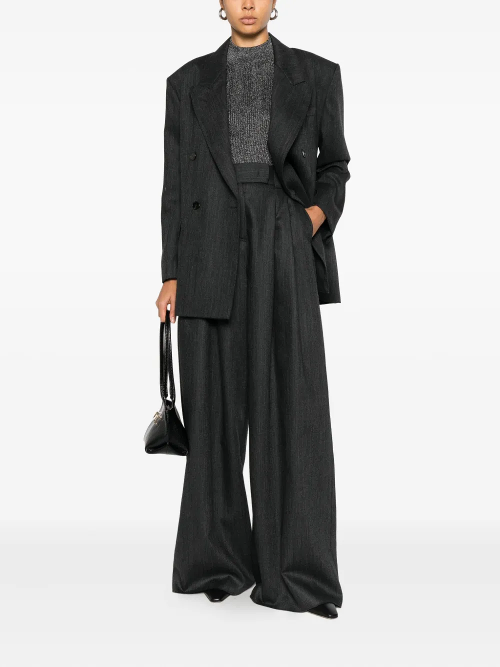 Marella Crasso blazer met dubbele rij knopen Grijs