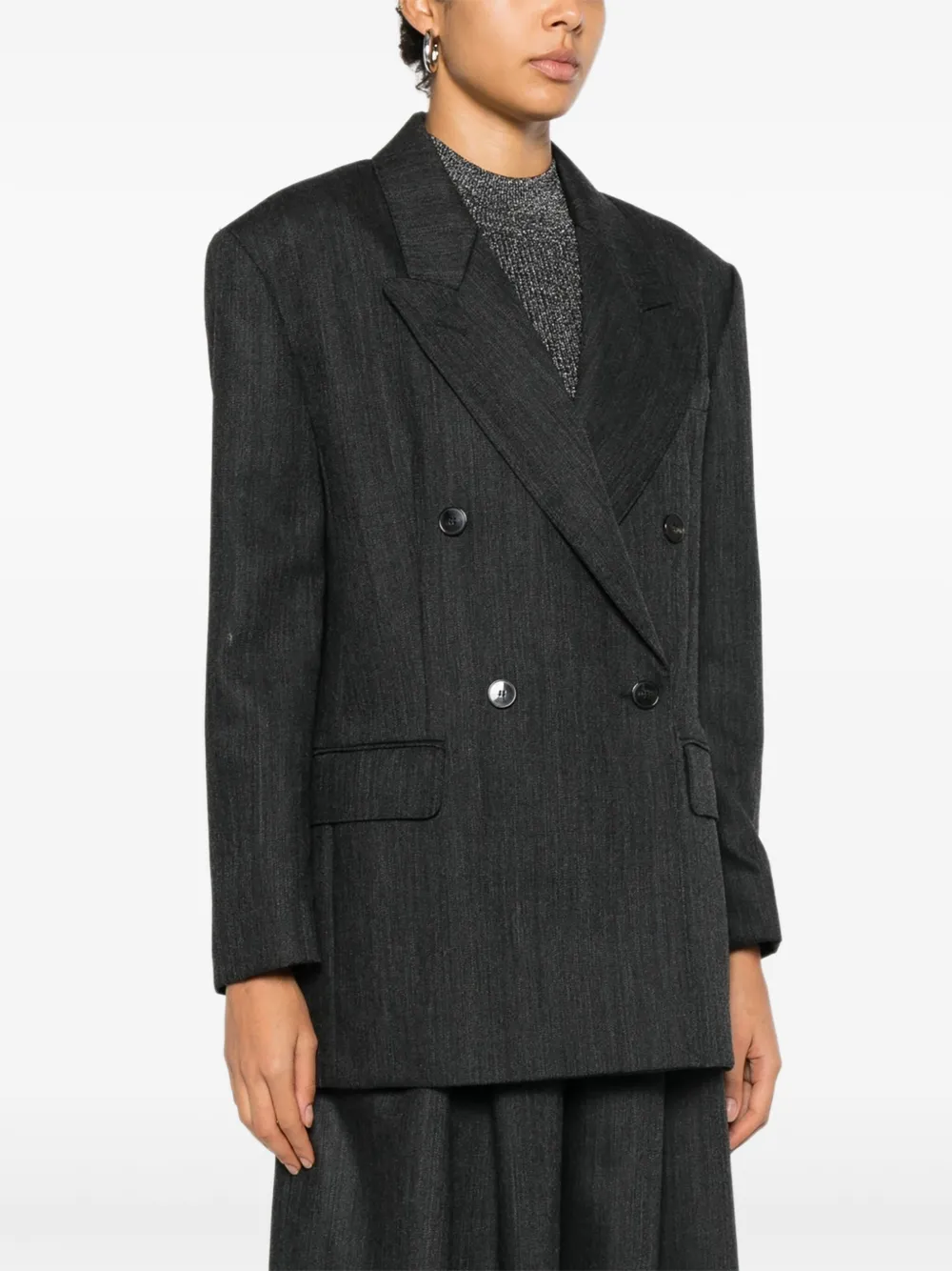 Marella Crasso blazer met dubbele rij knopen Grijs