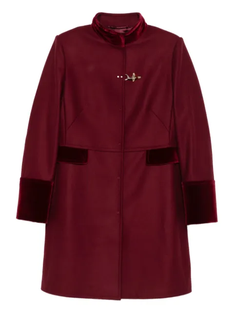 Fay velvet-trim coat