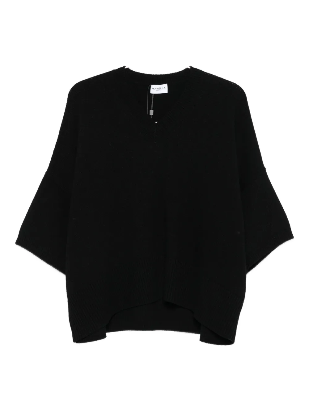 V-neck three-quarter sleeve sweater