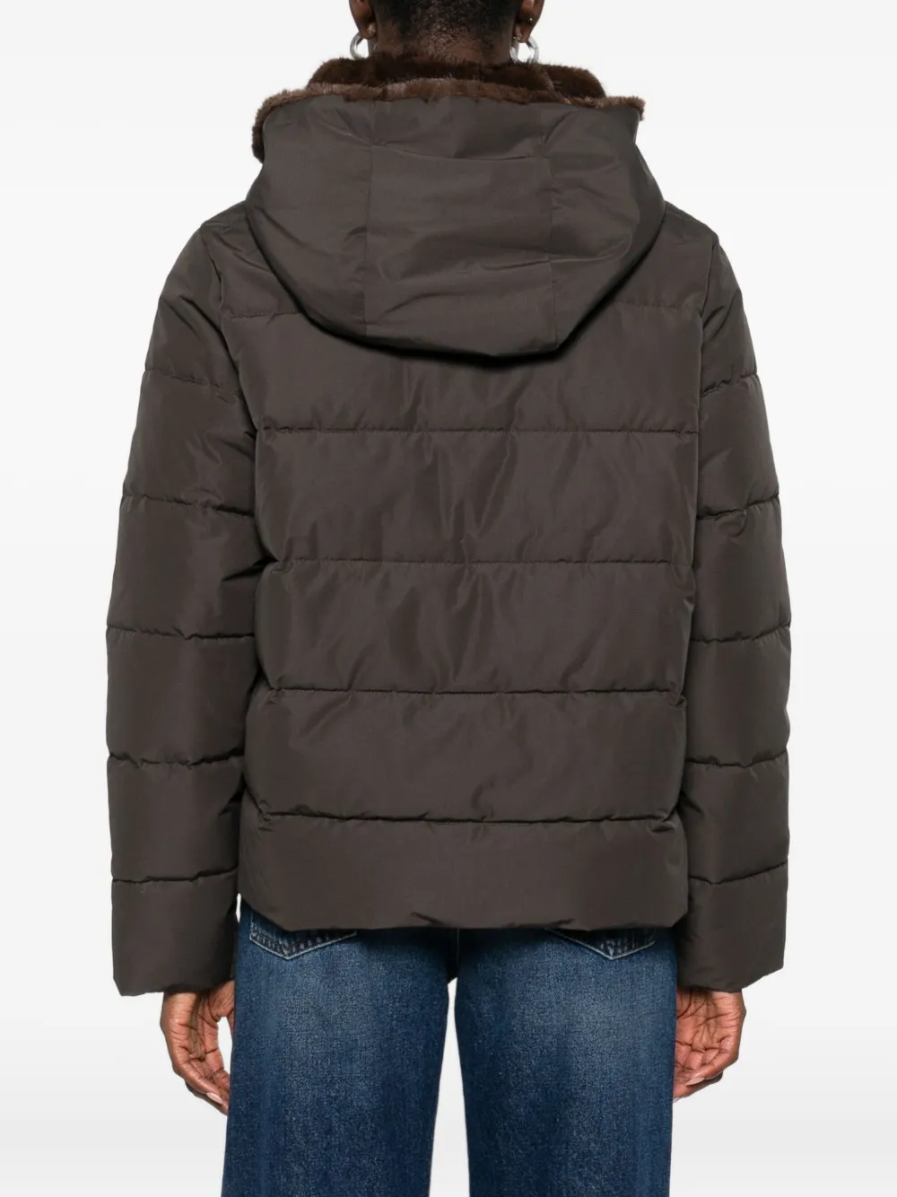 Marella Retore donsjack met capuchon Bruin