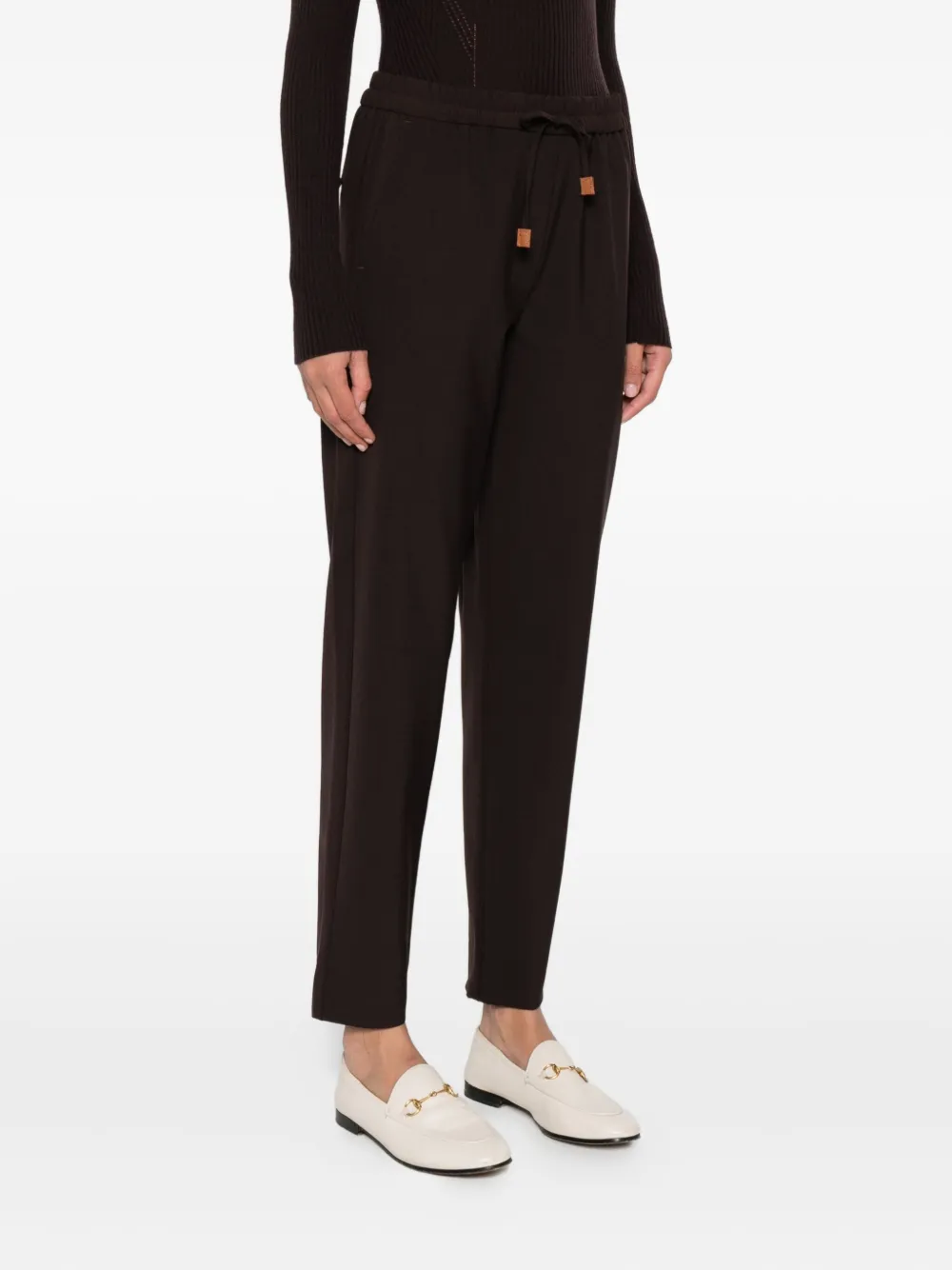 Marella Drawstring-waist Trousers In Brown